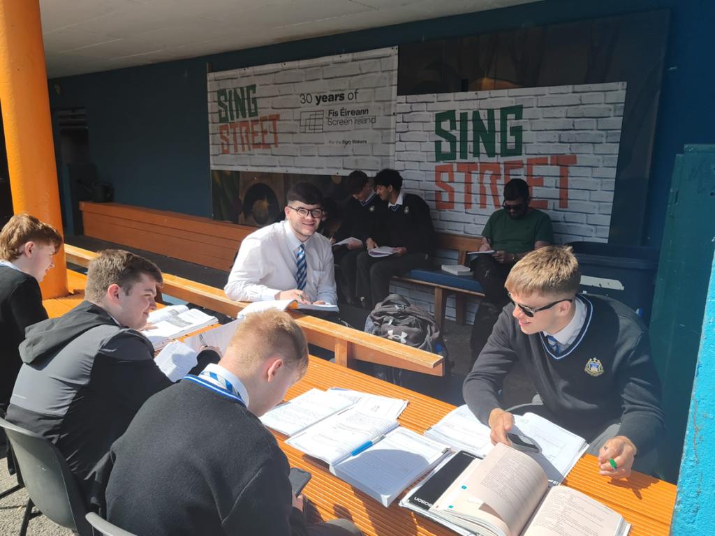 Our 6th years are making the most of this good weather and enjoying the sunshine! Yesterday, business class took place outside and it looks like it made exam revision a lot easier!