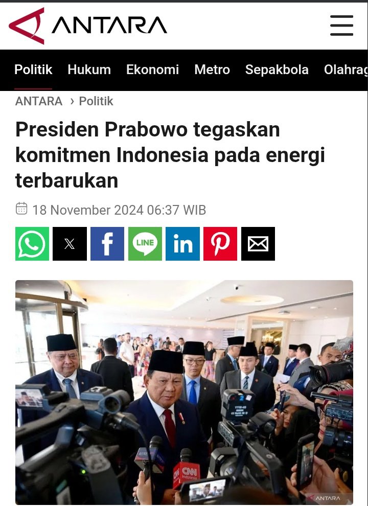 Di tengah darurat iklim ini, Indonesia tak tinggal diam
Presiden <a href="/prabowo/">Prabowo Subianto</a> berkomitmen Indonesia menuju net zero emissions 2060 dgn 3 pilar utama: ekonomi hijau, investasi USD 235 miliar, dan kolaborasi global
Karena ini bukan sekadar urusan lingkungan, Ini soal masa depan bangsa.