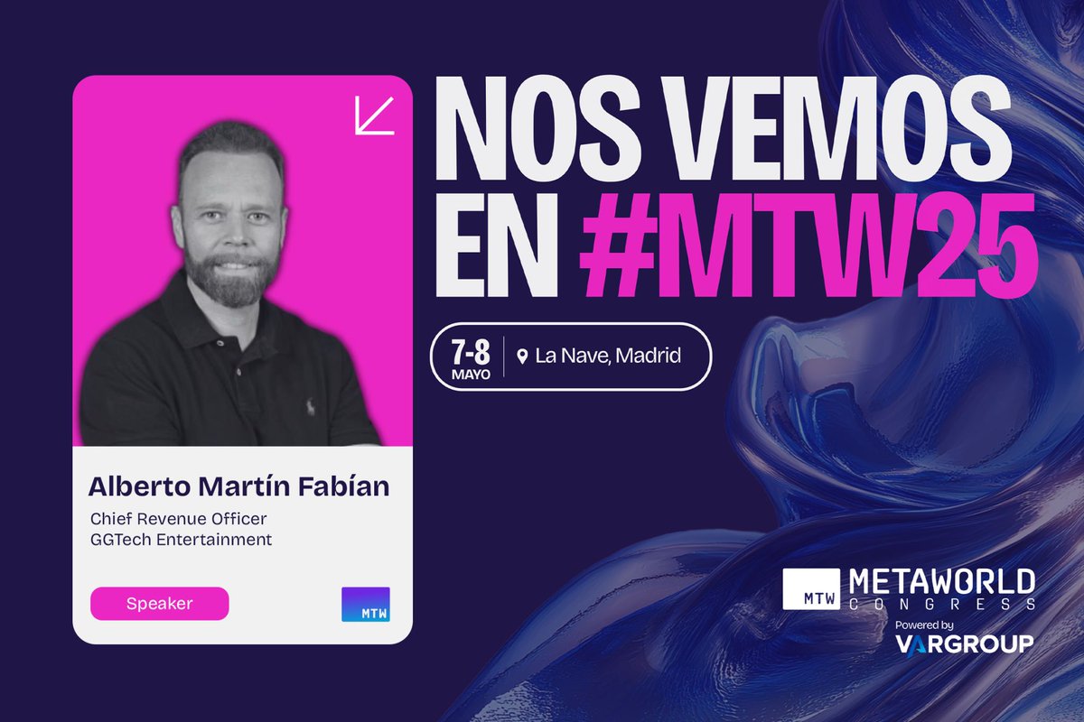 GGTech_gg's tweet image. 🎤 This May 7, Alberto Martín (@albertomafaGG), CRO at GGTech, will moderate a panel on The Future of Digital Entertainment at @LaNaveMadrid throughout @Metaworld_MTW.

👉 metaworldcongress.es

#MTW25 #Entertainment #ImmersiveTech #Gaming #DigitalInnovation #GGTech