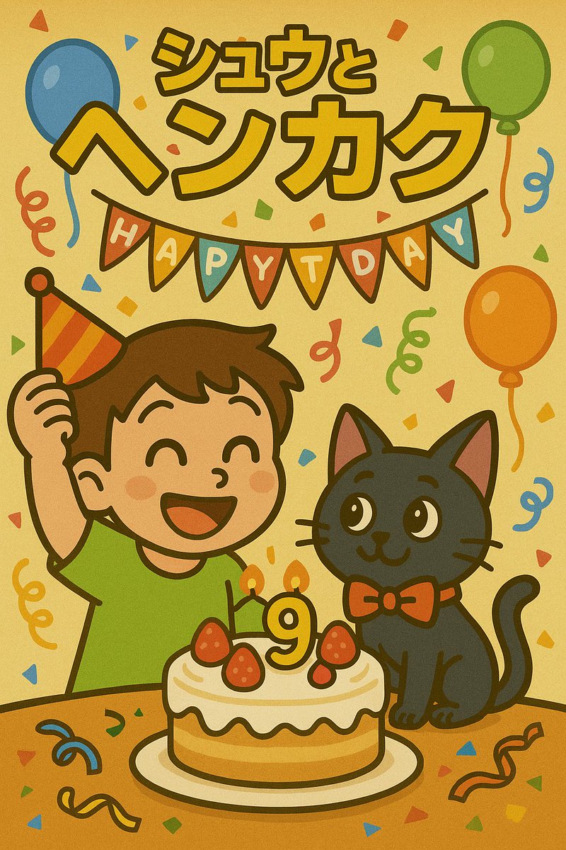 yuujisa's tweet photo. 今日はうちの黒猫「ヘンカク」が初めて家に来た日です
2016年に来たから今年で9年目
9才
猫の寿命は何才なんだろ？ https://t.co/N6i9RTfIHn