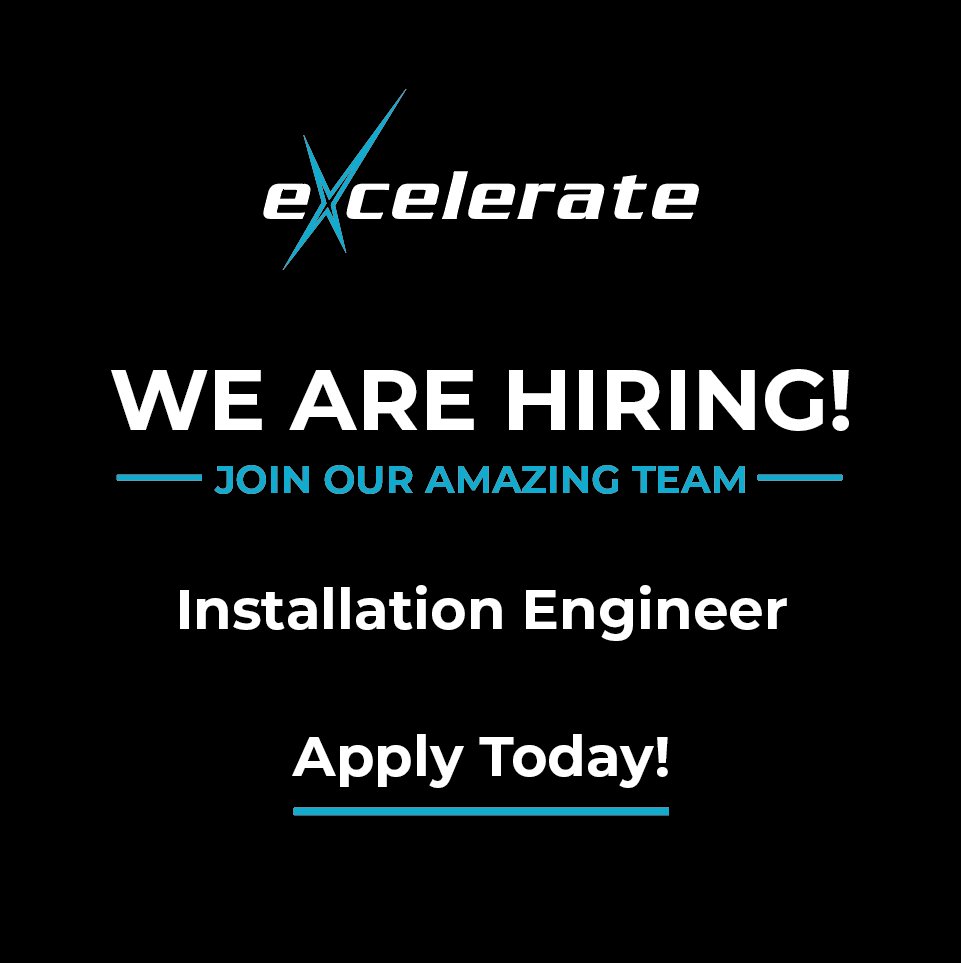 🚨 We're Hiring! 🚨

We’re looking for a hands-on, motivated Installation Engineer to join our growing team.

👉 For full details and to apply, visit our website:
 excelerate-group.com/installation-e…

#Hiring #JobOpportunity #JoinOurTeam