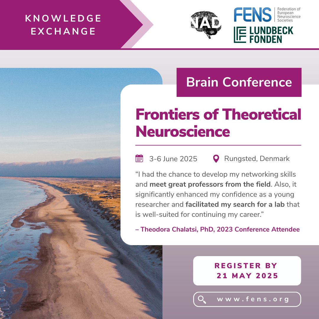 🔔 Late registration for the #BrainConference is OPEN!

🗓️ Register by 21 May to take part in this small-scale, action-packed conference, where you'll join leading researchers as they explore exciting new frontiers in #TheoreticalNeuroscience. 🧠

Act fast! 👉