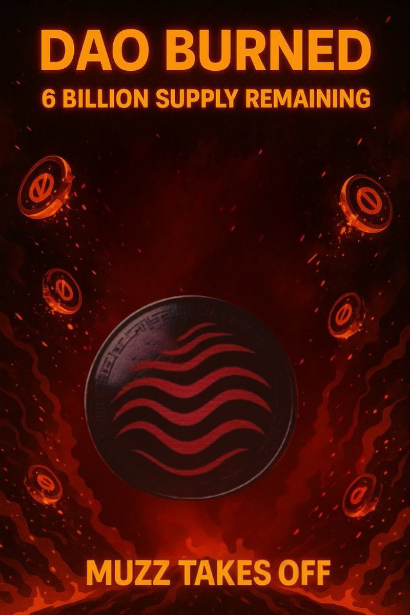 Muzzle_Holders's tweet image. DAO BURN COMPLETED
6 BILLION $MUZZ have been burned.
The fire has spoken.
Supply down. Value up.
#MUZZ takes off.
#TokenBurn #CryptoNews #Web3 #MemeCoin  🔥🔥🔥🔥🔥🔥