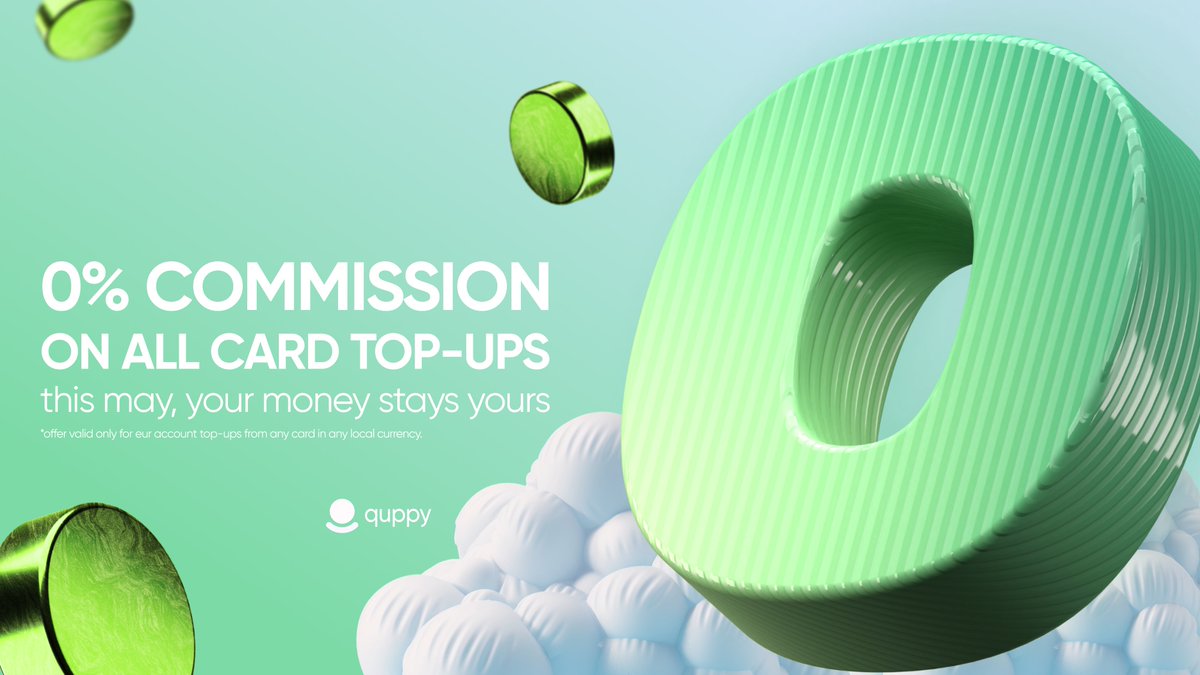 No conversion fees? In this economy?
Yeah — Quppy just dropped 0% commission on EUR top-ups. Use any card, from any country. All May. No cap.