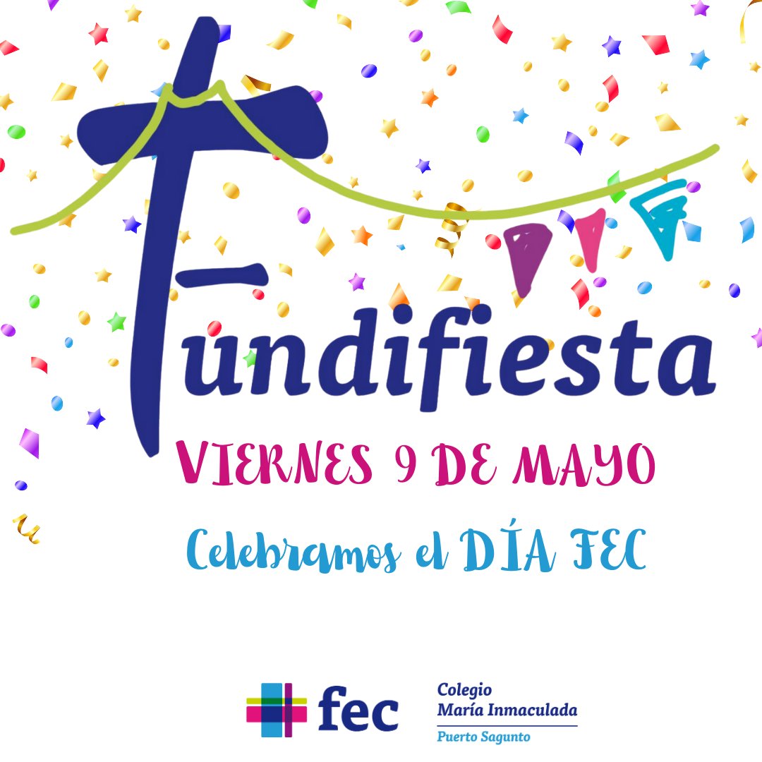 María Inmaculada PS (@fecmips) on Twitter photo 🎉🎊🪅
𝗙 𝗨 𝗡 𝗗 𝗜 𝗙 𝗜 𝗘 𝗦 𝗧 𝗔
Este viernes 9 de mayo toooooodos los colegios que formamos de Fundación Educación Católica nos unimos en una celebración única, como lo es FEC
¡El DÍA FEC!
#Fundifiesta
#diaFEC
#HacemosEscuelas
#EducamosPersonas
<a href="/colegiosfec/">FEC (Fundación Educación Católica)</a> 🎉🎊🪅
𝗙 𝗨 𝗡 𝗗 𝗜 𝗙 𝗜 𝗘 𝗦 𝗧 𝗔
Este viernes 9 de mayo toooooodos los colegios que formamos de Fundación Educación Católica nos unimos en una celebración única, como lo es FEC
¡El DÍA FEC!
#Fundifiesta
#diaFEC
#HacemosEscuelas
#EducamosPersonas
<a href="/colegiosfec/">FEC (Fundación Educación Católica)</a>