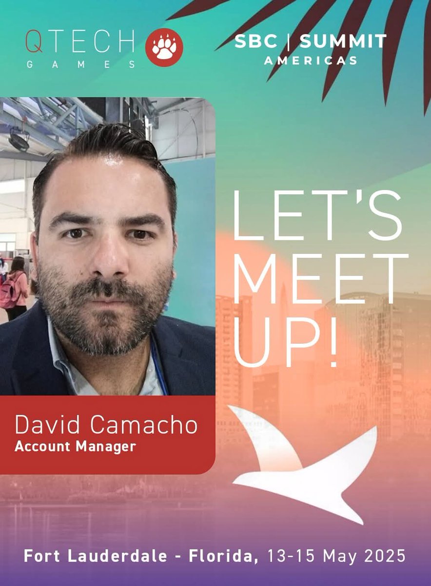 QTechGames (@qtechgames1) on Twitter photo Weāre excited to attend the SBC Summit Americas.
We're looking forward to insightful discussions, fresh perspectives, and exploring opportunities across North, Central, and South America.
Schedule a meeting with David at dcamacho@qtechgames.com.
#QTechHybrid #SBCEvents Weāre excited to attend the SBC Summit Americas.
We're looking forward to insightful discussions, fresh perspectives, and exploring opportunities across North, Central, and South America.
Schedule a meeting with David at dcamacho@qtechgames.com.
#QTechHybrid #SBCEvents