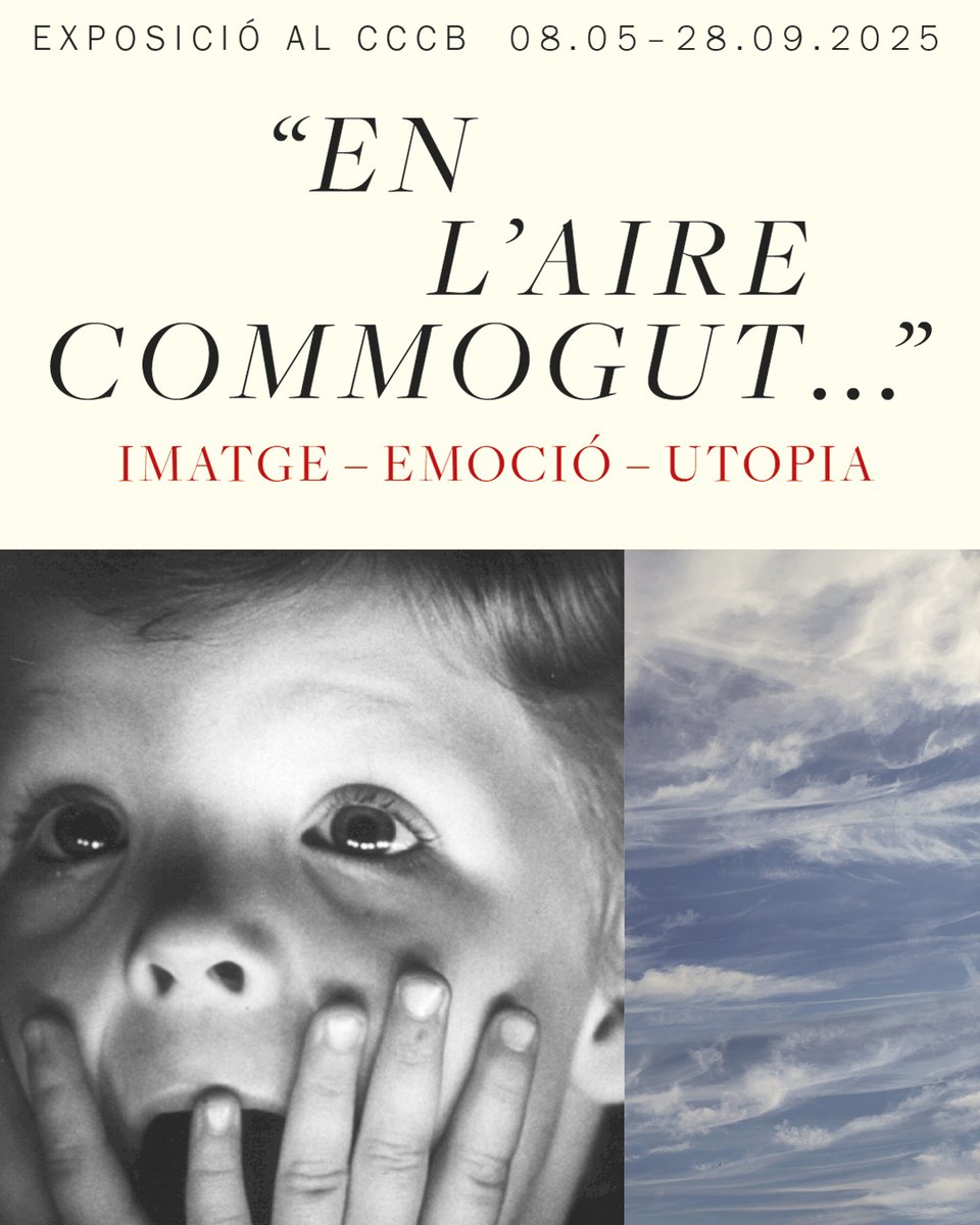 🪭 Avui inaugurem "En l’aire commogut… Imatge, emoció, utopia"! 🪭

Una exposició que, a través de la idea de "duende" de Lorca, explora de quina manera s’ha representat l’emoció en l’art.

🔴 Podeu seguir la presentació en directe: youtube.com/live/PoPy3XpgV…

#EnlairecommogutCCCB