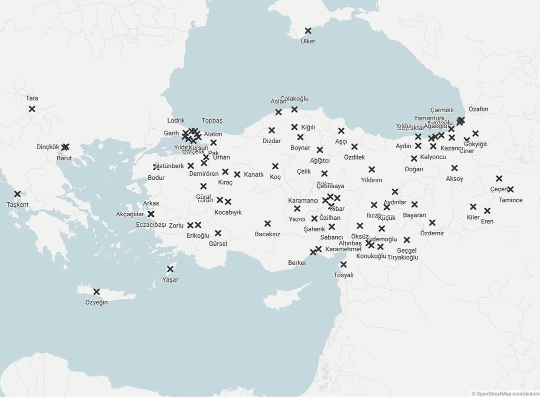 Türkiye’nin en zengin 100 ailesinin memleketleri.