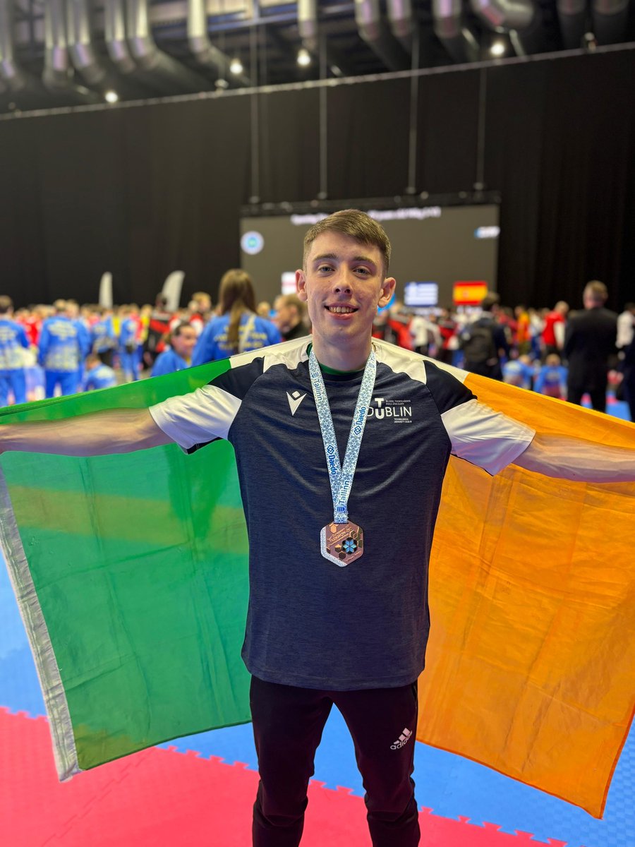Congratulations to <a href="/TUDublinSport_/">TU Dublin Sport</a>  elite athlete Mr Finn Howard who won bronze in -58 kg male sparring at the European Championships in Estonia 🇪🇪. Thanks to <a href="/HanleyEnergy/">Hanley Energy</a>, <a href="/MHDTKD/">GM Howard Taekwon-Do</a> and <a href="/WeAreTUDublin/">TU Dublin / OT Baile Átha Cliath</a> for all their support