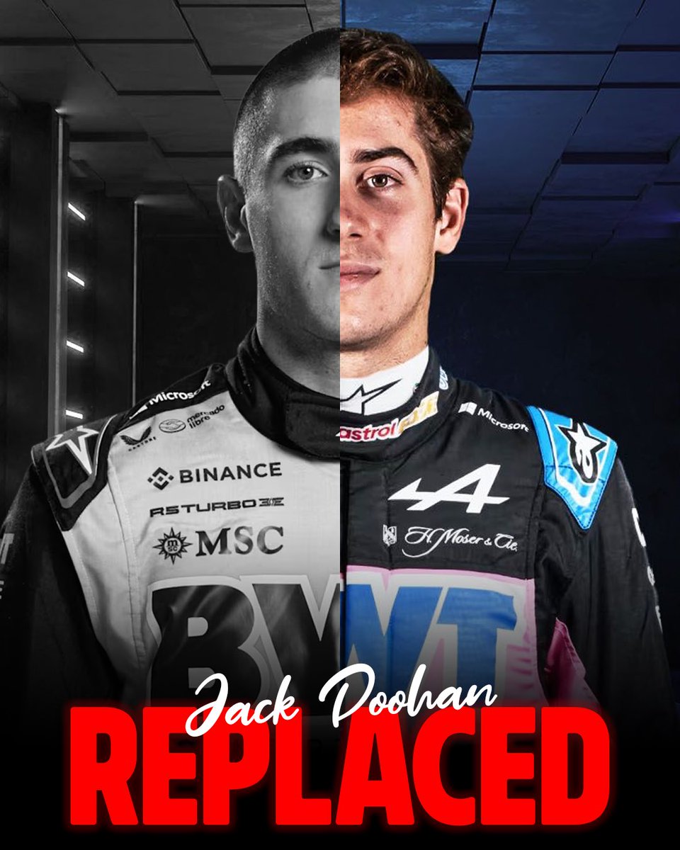 boxboxtweets's tweet photo. Jack Doohan’s time in F1 is OVER. Welcome @FranColapinto 😎🤝 But have Alpine made the right call?!👀 #F1 https://t.co/RhMmJyDvTX