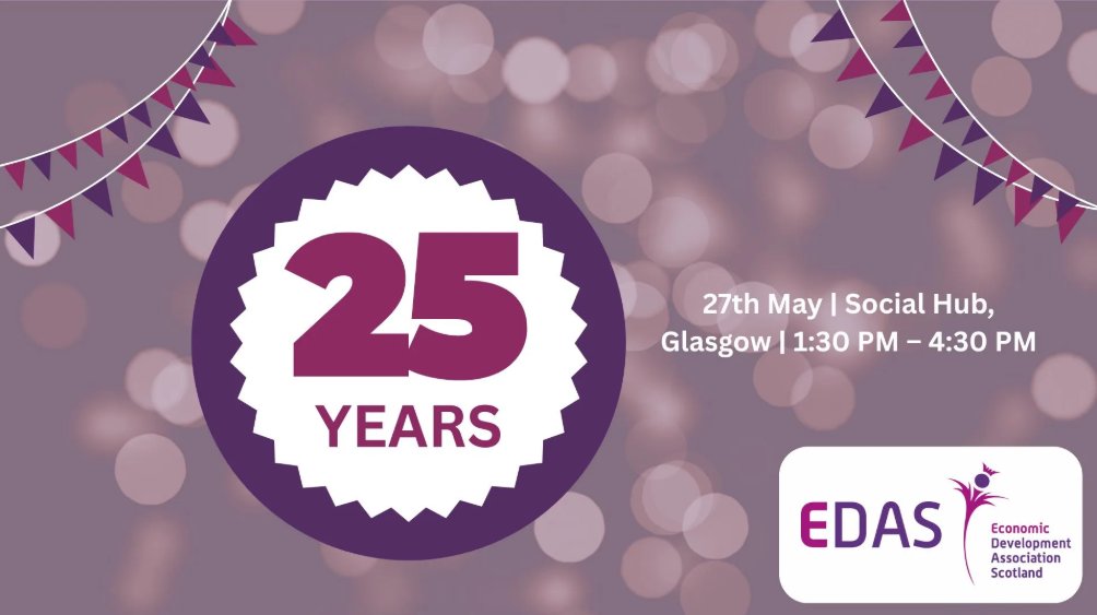 Celebrating 25 Years of EDAS 🎉

May 27 I 1:30 PM -4:30 PM I The Social Hub, Glasgow

Let's celebrate not just the 25 years, but the bright, bold future ahead. 💡

Event details 👉edas.org.uk/event/edas-25-…