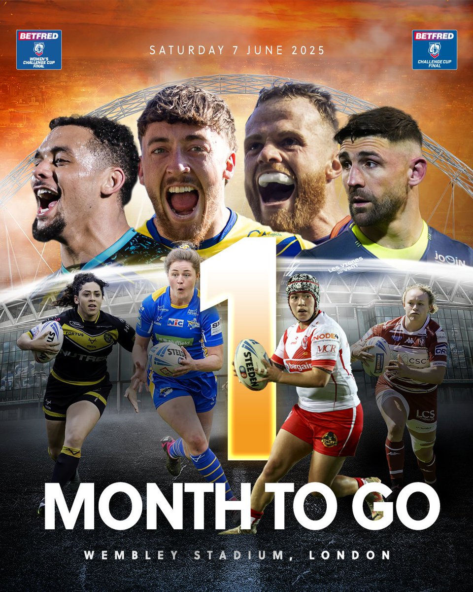 Only 1 month to wait until the #ChallengeCup Final! 💥

Have you got your tickets yet?  🎟️ 👇