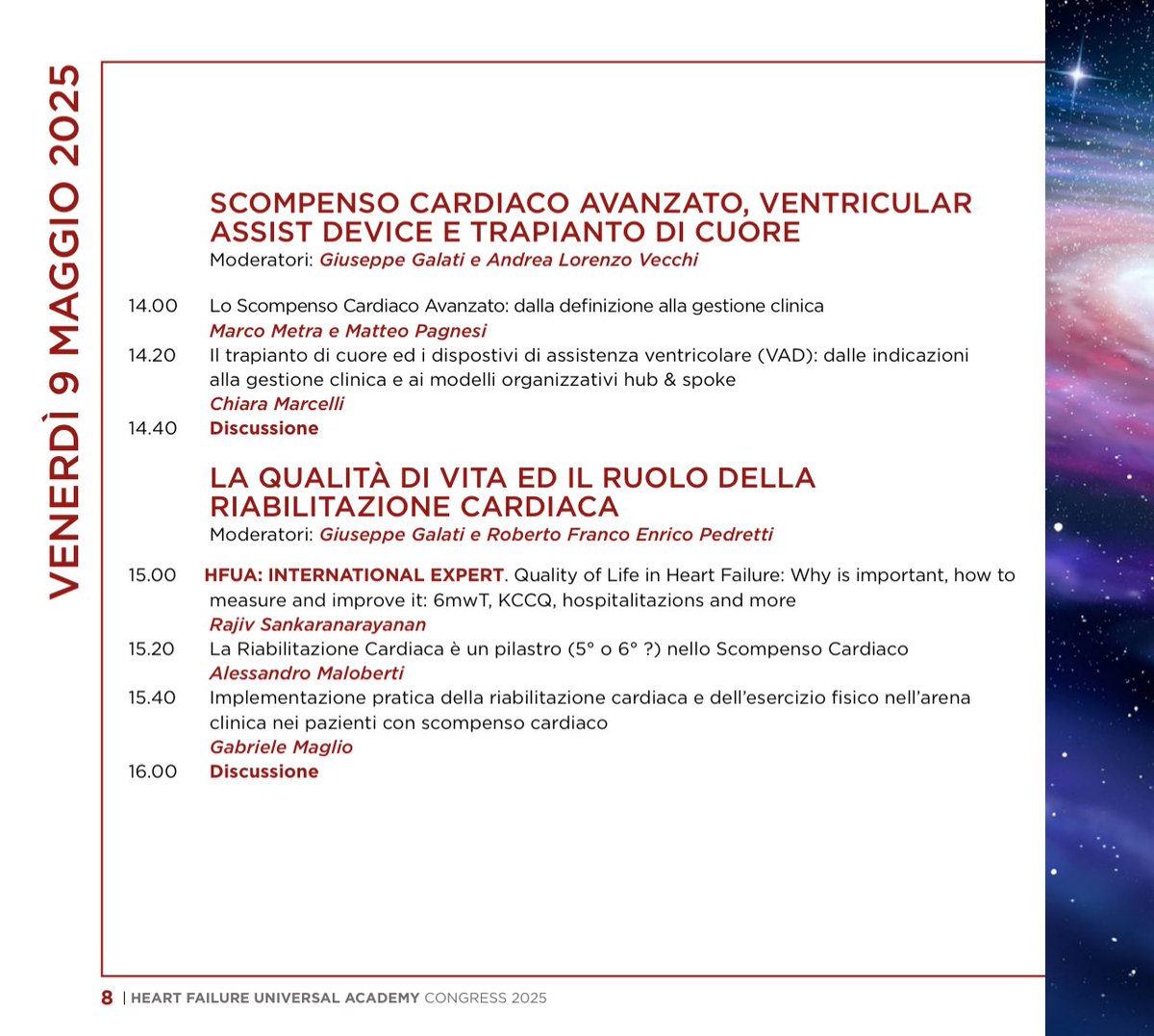 GiuseppeGalati_'s tweet photo. @_anmco @SIC_CARDIOLOGIA @Unibo @UNI_FIRENZE @MyUniSR @unimib @LaStatale @MondaEmanuele @FeliceGragnano @Filippatos - #HF & #Cardiomyopathies (#DCM, #HCM, #Amyloidosis, #Fabry)
- HF & #CaReMe or #CaReMeLO area: #Semaglutide & #Tirzepatide
#9th May
- #InterventionalProcedures, #Devices & #CardiacSurgery in #HF
- #Imaging in #HeartFailure (#Echo, #CT, #CMR)
- #AdvancedHF, #VAD & #HeartTx https://t.co/4Vb3JsNMYy