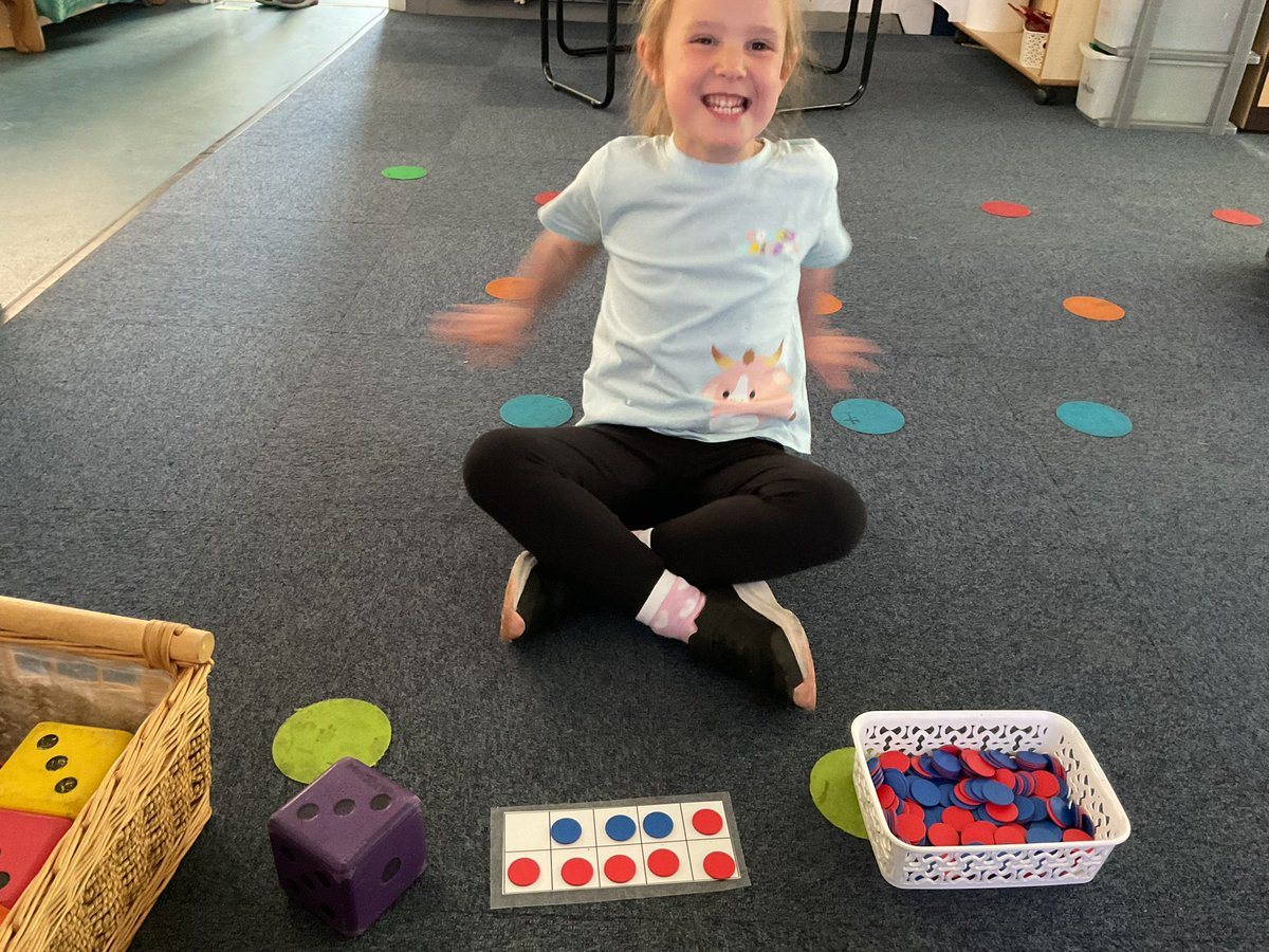 PDA_Rec's tweet image. We have been adding in maths! We enjoyed playing a game with the dice and 10 frame to add more to a number. We used the sentence ‘first there was____, then we added ____, now we have ____ altogether.’ #pdamaths