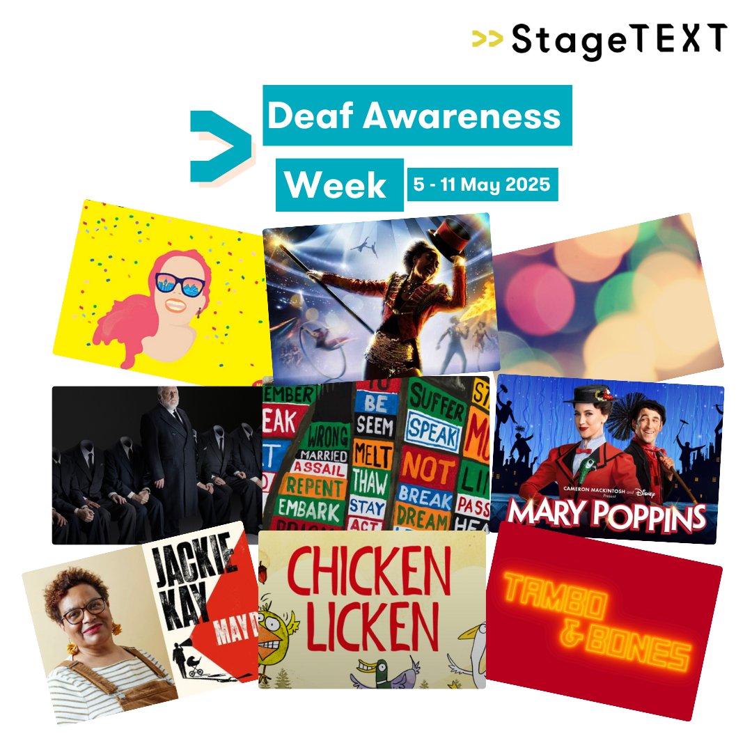 Celebrate #DeafAwarenessWeek with Stagetext! Check out the range of captioned and live subtitled events happening this week and beyond on our website: stagetext.org/whats-on/

#access #subtitles #captions #arts #deaf #DAW2025 #DAW