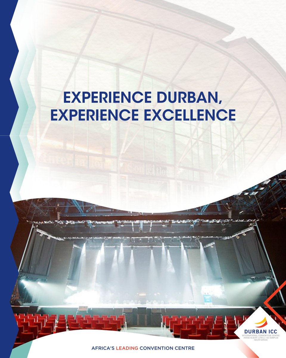 Durban ICC (@durbanicc) on Twitter photo Located in the vibrant heart of Durban, the ICC offers more than just event space. With nearby accommodations, restaurants & attractions, your attendees will experience the best the city has to offer.
Plan an event that offers more than just a venue. Email us at sales@icc.co.za Located in the vibrant heart of Durban, the ICC offers more than just event space. With nearby accommodations, restaurants & attractions, your attendees will experience the best the city has to offer.
Plan an event that offers more than just a venue. Email us at sales@icc.co.za