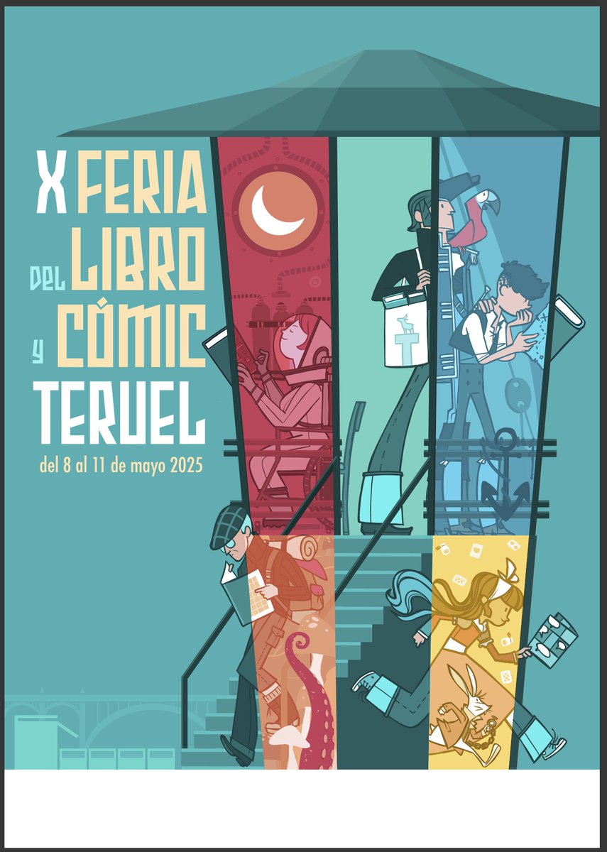 Mañana empieza la Feria del Libro y Cómic de Teruel, he ilustrado el cartel y he preparado un hilo del proceso creativo, denle amor.