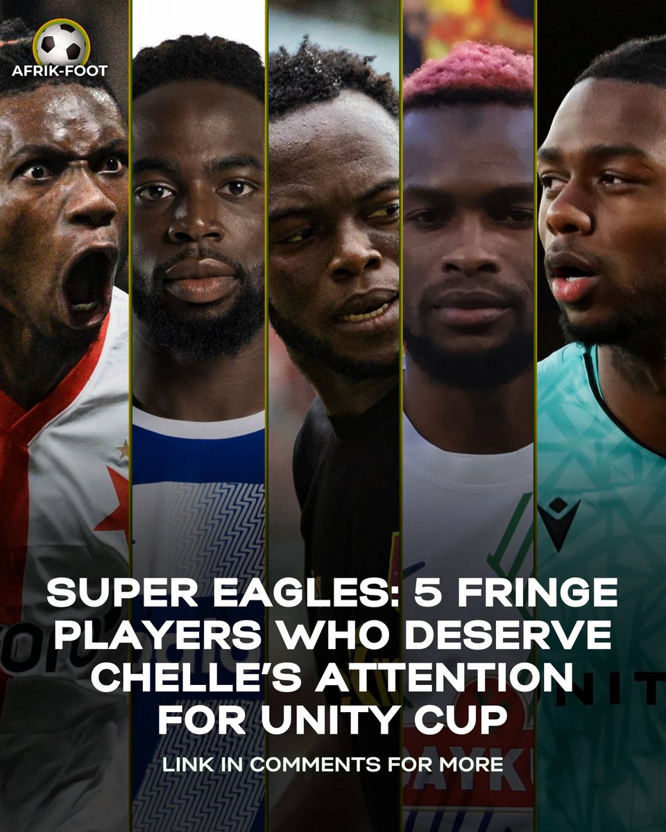 AfrikFootNG's tweet image. Super Eagles: 5 fringe players who deserve Chelle’s attention for Unity Cup. 

-more via the pinned comment 🔗↙️
#Unitycup #SuperEagles