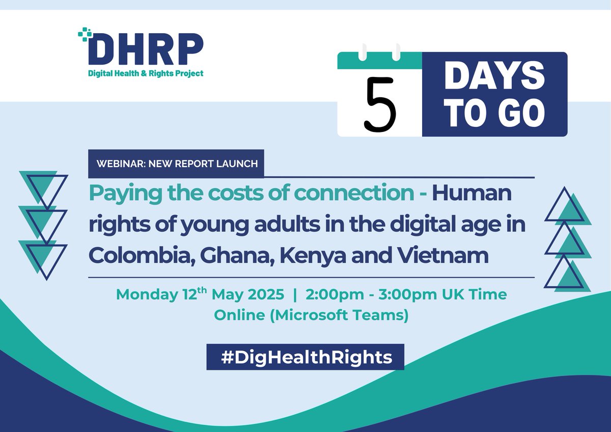 Digital Health and Rights Project (@dighealthrights) on Twitter photo 🌍 Digital health is transforming lives, but not for everyone. Our latest <a href="/DigHealthRights/">Digital Health and Rights Project</a> report, informed by 300+ young voices, exposes the digital gaps holding back health equity and inclusion.
Read about it here:
digitalhealthandrights.com/news-and-blog/…
🔎 Discover what it will take to build 🌍 Digital health is transforming lives, but not for everyone. Our latest <a href="/DigHealthRights/">Digital Health and Rights Project</a> report, informed by 300+ young voices, exposes the digital gaps holding back health equity and inclusion.
Read about it here:
digitalhealthandrights.com/news-and-blog/…
🔎 Discover what it will take to build