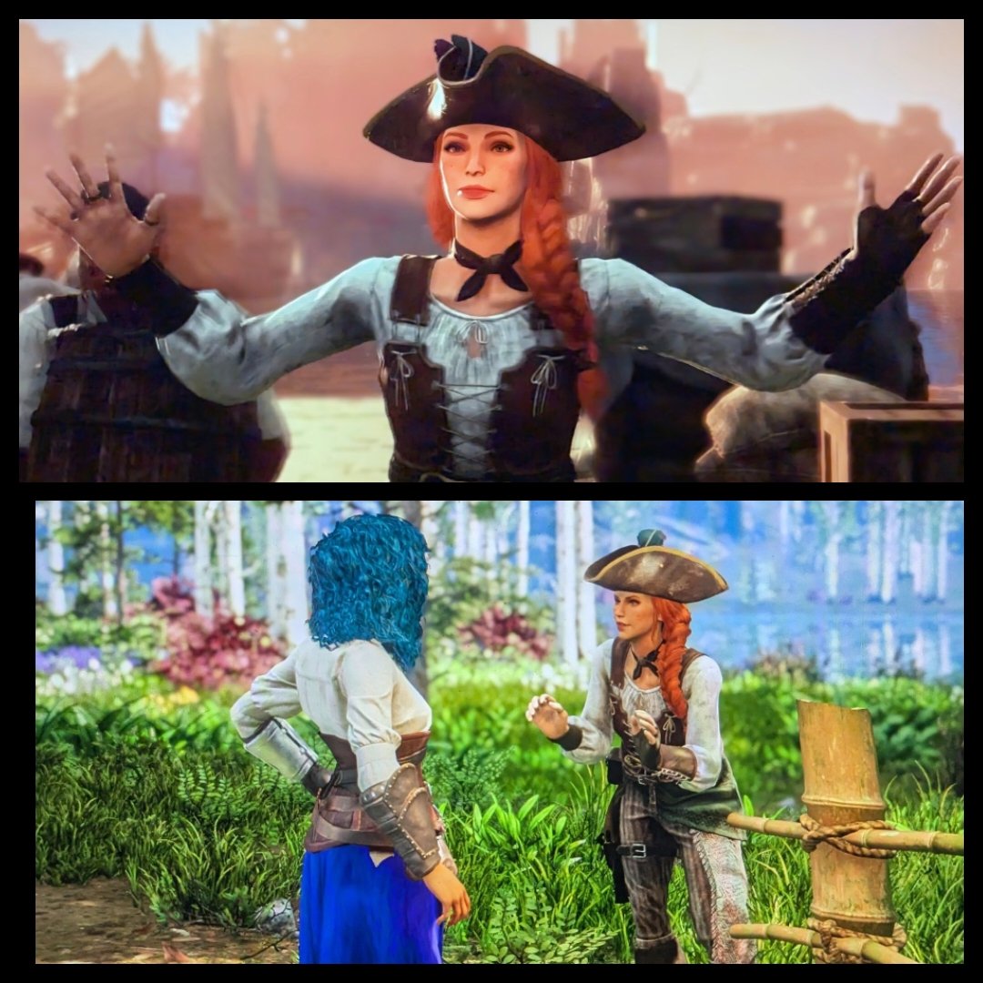 BrynnBumfuzzle's tweet image. Grace O'Malley can tell some tall tales especially after a few pints at the Tavern in Prydwen @playnewworld think she's describing a fish she caught or ....? #Valhalla #MutationNation #plentyfishinthesea