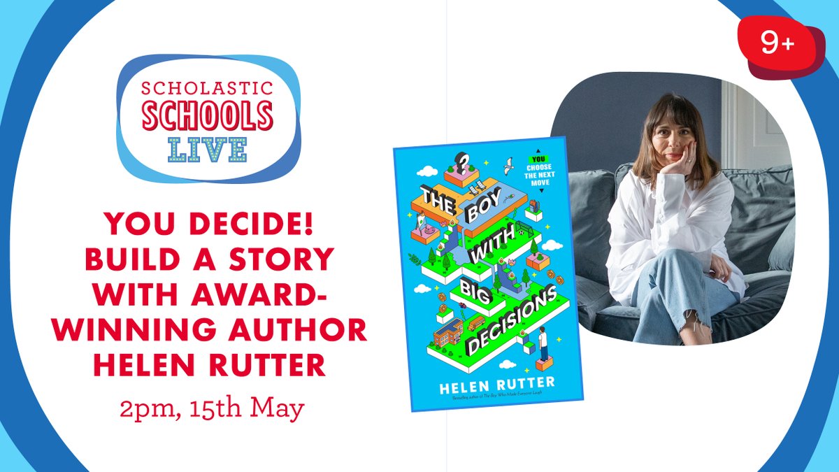 Scholastic UK (@scholasticuk) on Twitter photo On Thursday 15th May, Join award-winning author and comedian <a href="/HelenRutterUK/">Helen Rutter</a> for an exciting, high-energy event celebrating The Boy With Big Decisions. Get ready for a fun-filled session, perfect for 8-12 year olds!
Sign up here: shop.scholastic.co.uk/scholastic-sch… On Thursday 15th May, Join award-winning author and comedian <a href="/HelenRutterUK/">Helen Rutter</a> for an exciting, high-energy event celebrating The Boy With Big Decisions. Get ready for a fun-filled session, perfect for 8-12 year olds!
Sign up here: shop.scholastic.co.uk/scholastic-sch…