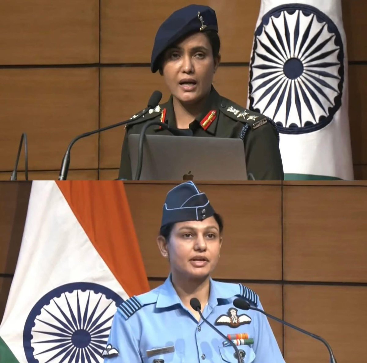 Sindoor — the sacred mark of India, untouchable by terror, unshaken by Pakistan.
When Pahalgam cried, they answered with fire — rising as the storm that carried the will of a billion hearts.
The valiant warriors of India

Colonel Sophia Qureshi.
Wing Commander Vyomika Singh.