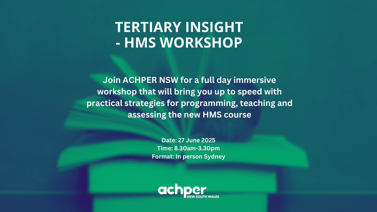 Attention Tertiary Educators! PDHPE is reforming with a new Stage 6 Health and Movement Science syllabus launching February 2025. Join our workshop on 27 June 2025, 9 AM - 3:30 PM in Sydney (Venue TBA) to prepare! 🌟 achpernsw.com.au/event/tertiary… #PDHPE #NSWEducation