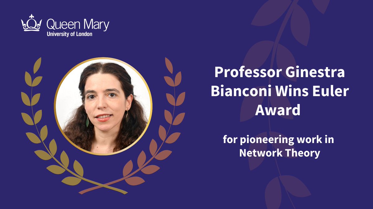 Queen Mary Maths (@qmulmaths) on Twitter photo Congratulations to Prof <a href="/gin_bianconi/">Ginestra Bianconi</a> (<a href="/QMUL/">Queen Mary University of London</a>) for winning the 2025 #EulerAward <a href="/netscisociety/">Network Science Society</a> for her groundbreaking work in network theory👏
From network entropy to higher-order dynamics, her research is reshaping how we understand complex systems🔗 bit.ly/43rYGMj Congratulations to Prof <a href="/gin_bianconi/">Ginestra Bianconi</a> (<a href="/QMUL/">Queen Mary University of London</a>) for winning the 2025 #EulerAward <a href="/netscisociety/">Network Science Society</a> for her groundbreaking work in network theory👏
From network entropy to higher-order dynamics, her research is reshaping how we understand complex systems🔗 bit.ly/43rYGMj