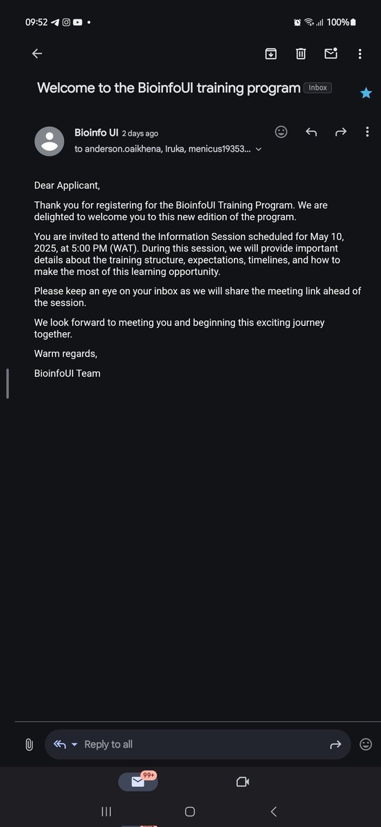 victhoremeka's tweet image. Finally got in to the @BioinfoUI internship/training. I know it&apos;s gonna be another super awesome 6 months ahead 🔥🔥