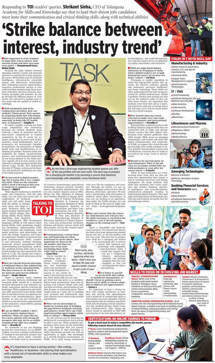 TASK Telangana (@tasktg) on Twitter photo <a href="/tasktg/">TASK Telangana</a> CEO <a href="/ShrikantNF/">Shrikant Sinha</a> answered to which skills or courses to choose to help you navigate your career path and how to Strike Balance Between Interest, Industry Trends responding to <a href="/timesofindia/">The Times Of India</a> reader quires.
<a href="/OffDSB/">Sridhar Babu Duddilla</a> <a href="/jayesh_ranjan/">Jayesh Ranjan</a> <a href="/bhaveshmishra01/">bhaveshmishra</a> <a href="/SdTask/">Pradeep Reddy</a> <a href="/tasktg/">TASK Telangana</a> CEO <a href="/ShrikantNF/">Shrikant Sinha</a> answered to which skills or courses to choose to help you navigate your career path and how to Strike Balance Between Interest, Industry Trends responding to <a href="/timesofindia/">The Times Of India</a> reader quires.
<a href="/OffDSB/">Sridhar Babu Duddilla</a> <a href="/jayesh_ranjan/">Jayesh Ranjan</a> <a href="/bhaveshmishra01/">bhaveshmishra</a> <a href="/SdTask/">Pradeep Reddy</a>