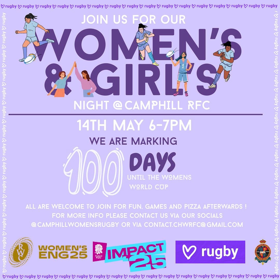 One week to go! Join Camp Hill WRFC for an evening of fun, games &amp; pizza 🍕

All Women &amp; Girls welcome from 5/6+ - no previous rugby experience needed 😊 
<a href="/SolihullCollege/">Solihull College & University Centre</a> <a href="/solihull6thform/">Solihull Sixth Form College</a> <a href="/Solihull6thSLS/">SLS Solihull Sixth</a> <a href="/SolihullActive/">Solihull Active</a> @MumsnetSolihull