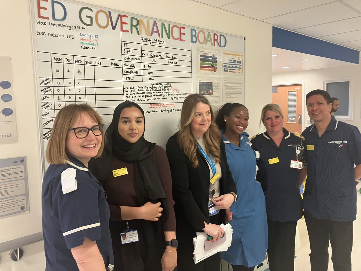 The ED team have implemented a daily huddle to have oversight of governance across the department- including the wider MDT… implemented from shared learning from our Acute team…. #teamEM #sharedlearning #PDSA #patientfirst #learning <a href="/nhsuhcw/">UHCW NHS Trust</a> <a href="/UHCW_KPO/">UHCWi KPO</a>