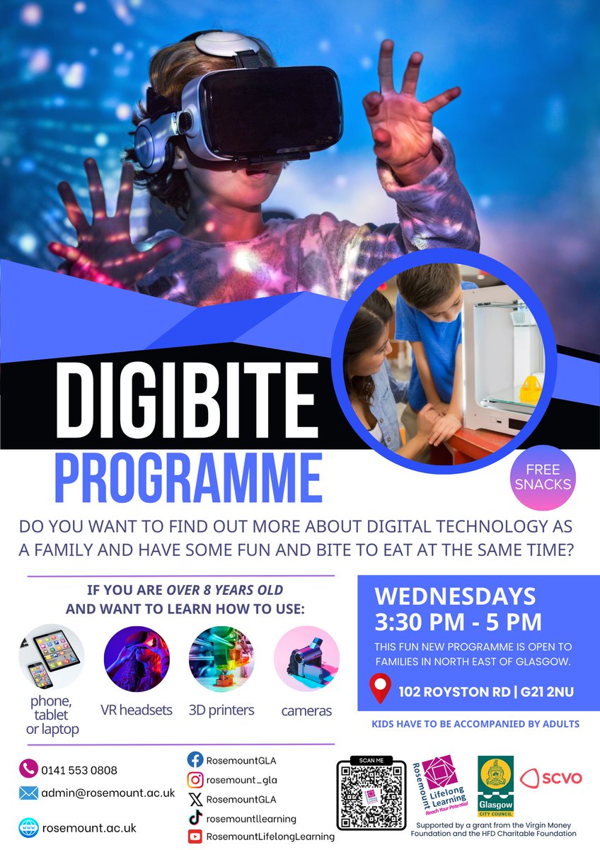 Join Us for an Exciting DigiBite Session Today! 🌟
Get hands-on with digital tech like VR headsets and 3D printers! 💻🎮
And yes — there’s FREE pizza and drinks too! 🍕🥤
📅Today at 3:30 pm
102 Royston Road, G21 2NU