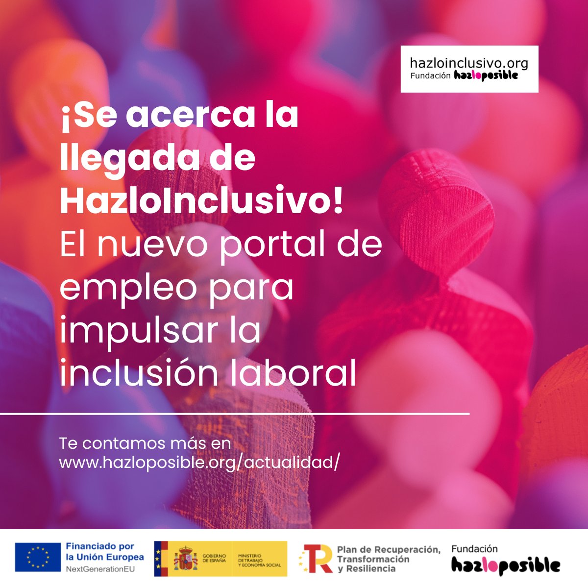 🔎 Se acerca la llegada de #HazloInclusivo, el nuevo portal de empleo para impulsar la inclusión laboral de personas con discapacidad y colectivos vulnerables.
👉 Empresas y entidades, ¡es hora de sumar talento diverso!
🔗 Más info: hazloposible.org/se-acerca-la-l…