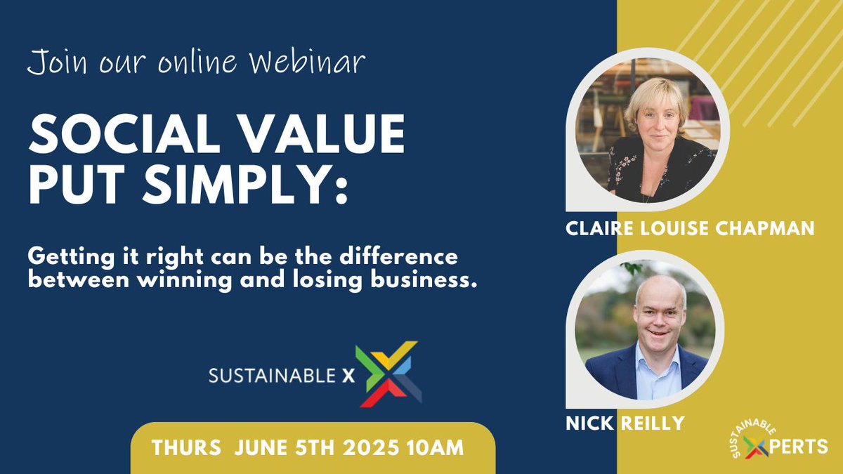 Winning public sector work? Social value could make or break your bid.
If you're not sure what good social value looks like—or how to build it into your tender responses—this session is for you.

#SocialValue #SustainableBusiness #PublicSector #BidSupport #SMEs #Sustainability