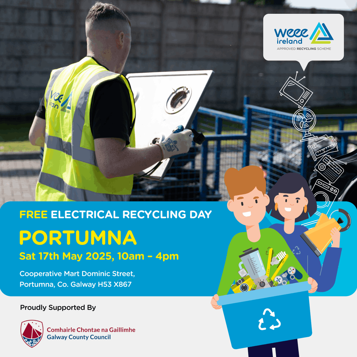 WEEE Ireland (@weeeireland) on Twitter photo Your next FREE collection for all WEEE items is in Portumna, Co. Galway at the Cooperative Mart on Saturday, 17 May 2025 from 10am-4pm!♻️
WEEE recycle anything from your household with a plug or battery!
👇
weeeireland.ie/household-recy…
<a href="/KMKMetals/">KMK Metals Recycling</a> <a href="/MyWasteIreland/">My Waste Ireland</a> Your next FREE collection for all WEEE items is in Portumna, Co. Galway at the Cooperative Mart on Saturday, 17 May 2025 from 10am-4pm!♻️
WEEE recycle anything from your household with a plug or battery!
👇
weeeireland.ie/household-recy…
<a href="/KMKMetals/">KMK Metals Recycling</a> <a href="/MyWasteIreland/">My Waste Ireland</a>