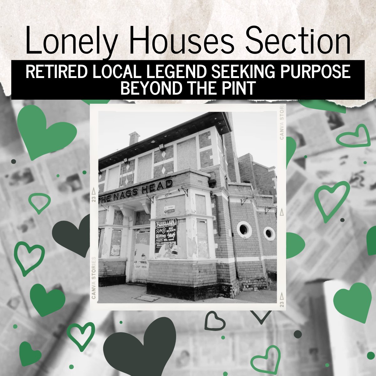 🍻💔 RETIRED LOCAL LEGEND SEEKS PURPOSE! The Nags Head in Tipton wants to keep its spirit alive. Looking for visionaries to honor its legacy. #LandAttic #Tipton #HistoricPubs