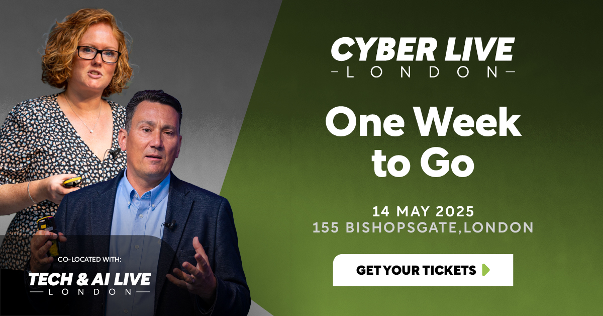 CyberMagBC's tweet photo. We're into the final week before Cyber LIVE London kicks off on the 14th May.

Don't have to miss out > secure your in-person spot: https://t.co/mQVlkDKMSr

Can’t make it in person? No problem, get your free virtual ticket here: https://t.co/LtodcXyxc0

Sponsored by: @RiskLedger https://t.co/zNfwDs5kua