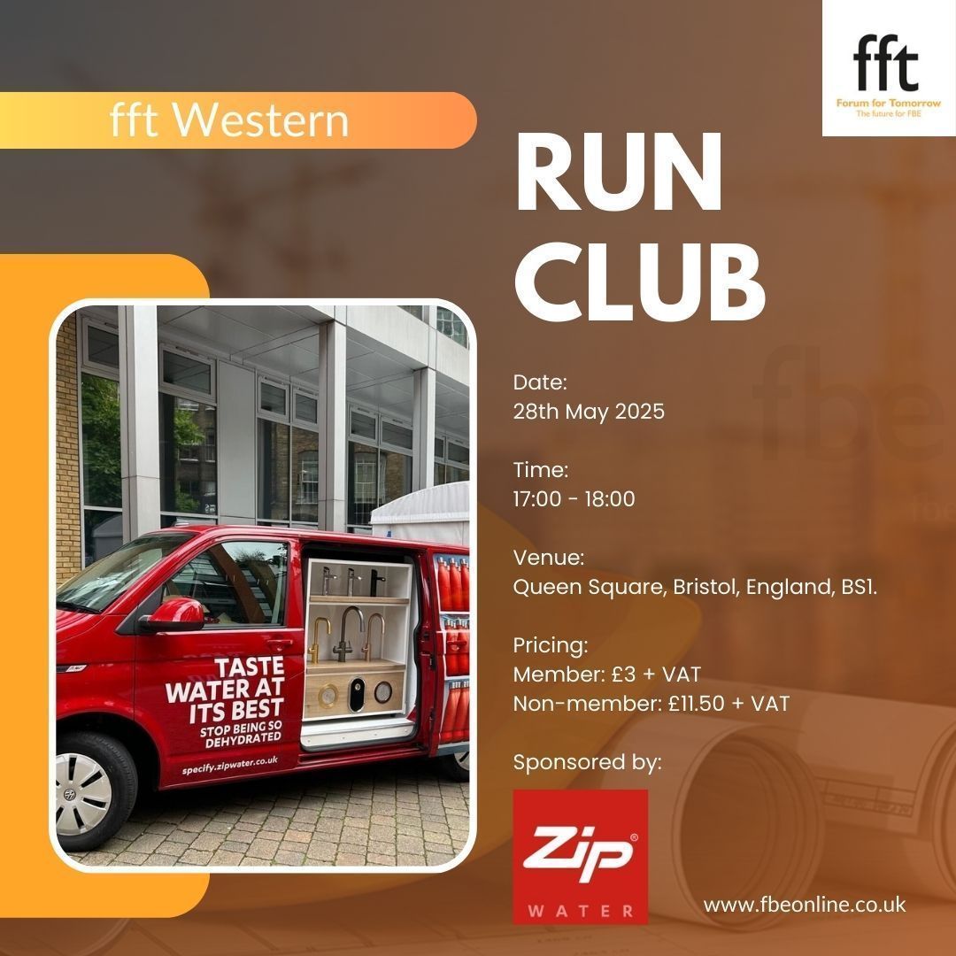 Join fft Western later this month for a chilled 5K run around #Bristol Harbour starting and finishing in Queen Square. 

Free soft drink refreshments will be provided at the end by our sponsor @ZIPWaterUK 

Full details online at fbeonline.co.uk/events-2-1/run… 

#fft #builtenvironment
