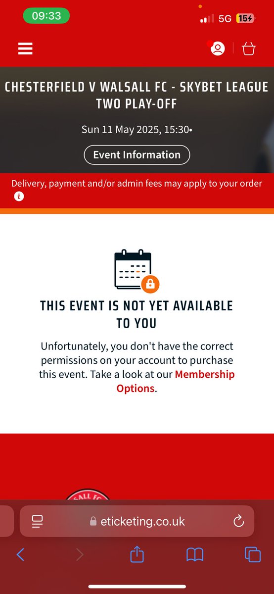 Darren Rhodes (@darren_rhodes) on Twitter photo Hi <a href="/bensadler12/">Ben Sadler</a> - sorry to report this, but another shambles.
My father and son are both STH’s with 3+ games but neither can buy a ticket. Logged on at 9am. Been on the phone for 57 mins now.
What is going on? <a href="/WFCOfficial/">Walsall FC</a> <a href="/VitalWalsall/">Vital Walsall</a>
Really is poor. Hi <a href="/bensadler12/">Ben Sadler</a> - sorry to report this, but another shambles.
My father and son are both STH’s with 3+ games but neither can buy a ticket. Logged on at 9am. Been on the phone for 57 mins now.
What is going on? <a href="/WFCOfficial/">Walsall FC</a> <a href="/VitalWalsall/">Vital Walsall</a>
Really is poor.