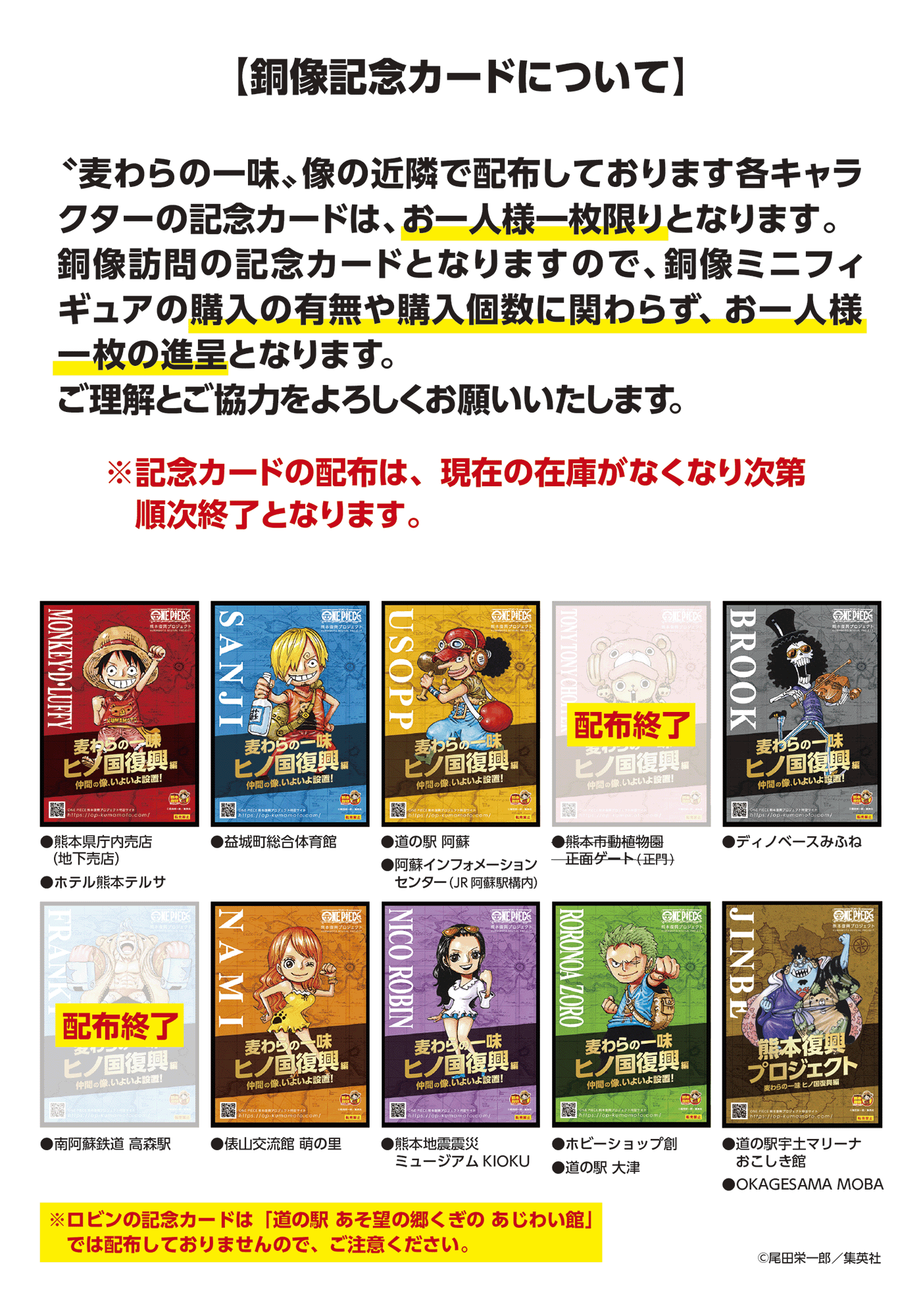 ワンピース 熊本復興プロジェクト フィギュア 10種類 ワーコレ