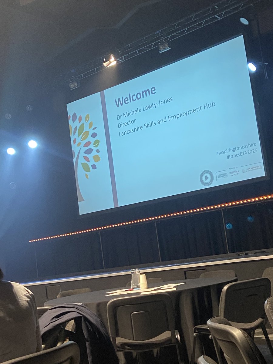 Bit of a change today attending #inspiringlancashire 

Transforming young people’s lives, inc #send 

New programmes &amp; connections.

Health conditions &amp; disability should not be a barrier to work, we have so much to offer.

Collaboration &amp; #coproduction is key.

#LancsETA2025