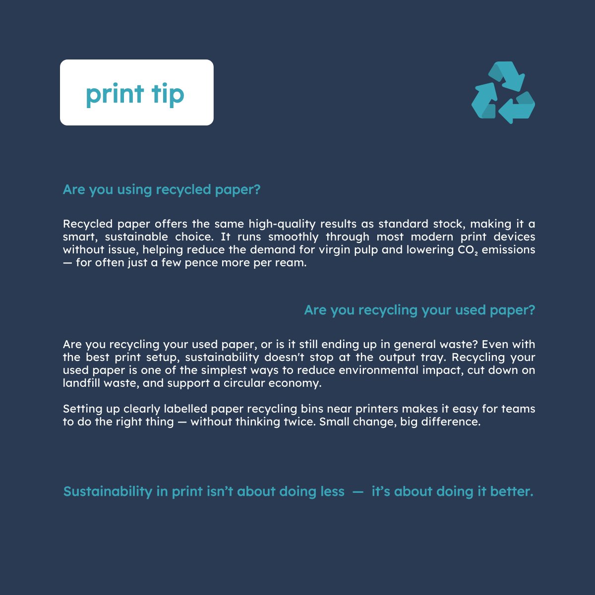fdsgroupuk's tweet photo. 🔄 Print Tip: Recycled Paper

☑️ Same quality output for flyers, reports, and booklets

☑️ Works perfectly with modern devices like the Sharp BP-50C Series

☑️ Reduces the demand for virgin pulp and lowers CO₂ impact

☑️ Often just a few pence more per ream https://t.co/WXqEb6JmgQ