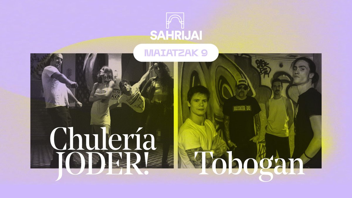 VillabonaUdala's tweet photo. Ostiralean gaueko 22:00etatik aurrera kontzertuak Aljibean, Sahrijai elkartearen eskutik.
Oraingoan punk rock doinuekin gozatzeko aukera izango da Euskal Herriko CHULERÍA JODER! eta Errioxako TOBOGAN taldeekin.
Anima zaitezte Aljibera!
#Kultura #Musika #Aljibea #Villabona https://t.co/ZXl7WzEcy9