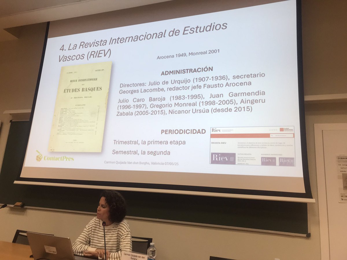 MJosé García Folgado (@mjgarciafolgado) on Twitter photo <a href="/gobiline/">Nerea Fernández de Gobeo</a> <a href="/upvehu/">UPV/EHU</a> Cierra la primera sesión Carmen Quijada van den Berghe (<a href="/GramHisGram/">GramHisGram</a> <a href="/usal/">Universidad de Salamanca</a>) hablando de Tomás Navarro Tomás en la Revista de Estudios Vascos
#histlx <a href="/gobiline/">Nerea Fernández de Gobeo</a> <a href="/upvehu/">UPV/EHU</a> Cierra la primera sesión Carmen Quijada van den Berghe (<a href="/GramHisGram/">GramHisGram</a> <a href="/usal/">Universidad de Salamanca</a>) hablando de Tomás Navarro Tomás en la Revista de Estudios Vascos
#histlx