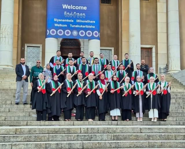 Embassy of the State of Palestine - South Africa (@palembassyza) on Twitter photo The Graduation of Palestinian students from the Faculty of Health Sciences at the University of Cape Town! They arrived last year from universities in Gaza to complete their studies in Medicine at <a href="/UCTHealthSci/">UCT Health Sciences</a>.
Thank you, South Africa 🇿🇦
Thank you, <a href="/GiftoftheGivers/">Gift of the Givers</a> The Graduation of Palestinian students from the Faculty of Health Sciences at the University of Cape Town! They arrived last year from universities in Gaza to complete their studies in Medicine at <a href="/UCTHealthSci/">UCT Health Sciences</a>.
Thank you, South Africa 🇿🇦
Thank you, <a href="/GiftoftheGivers/">Gift of the Givers</a>