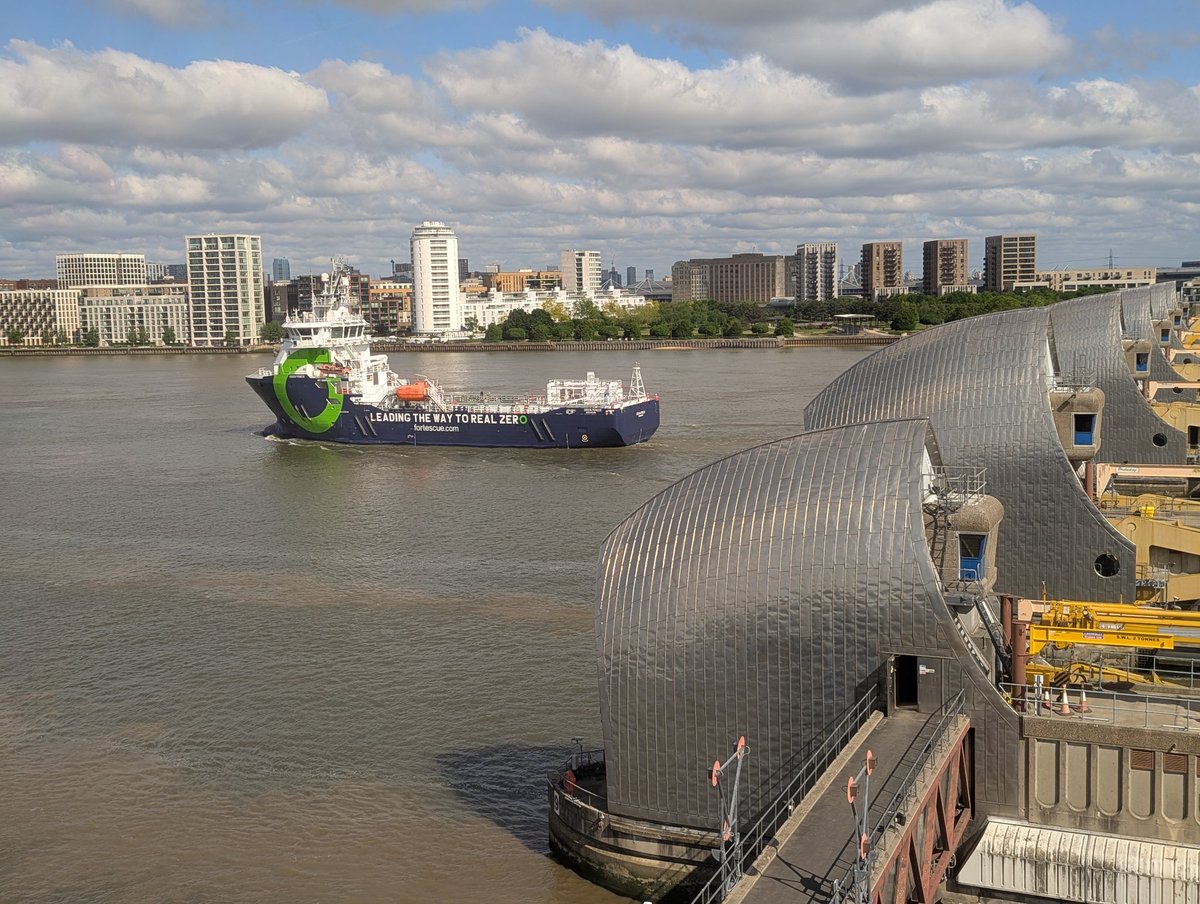 This morning's visitor through the #ThamrsBarrier is the <a href="/FortescueNews/">Fortescue</a> vessel Green Pioneer on a return visit to #London.