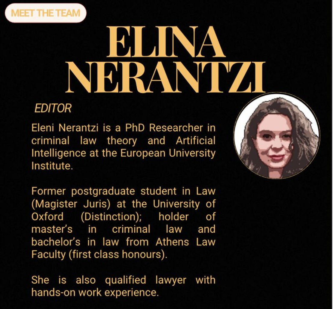 ⭐ New meet the team post ⭐

We introduce to you Elina Nerantzi, editor of The Digital Constitutionalist.