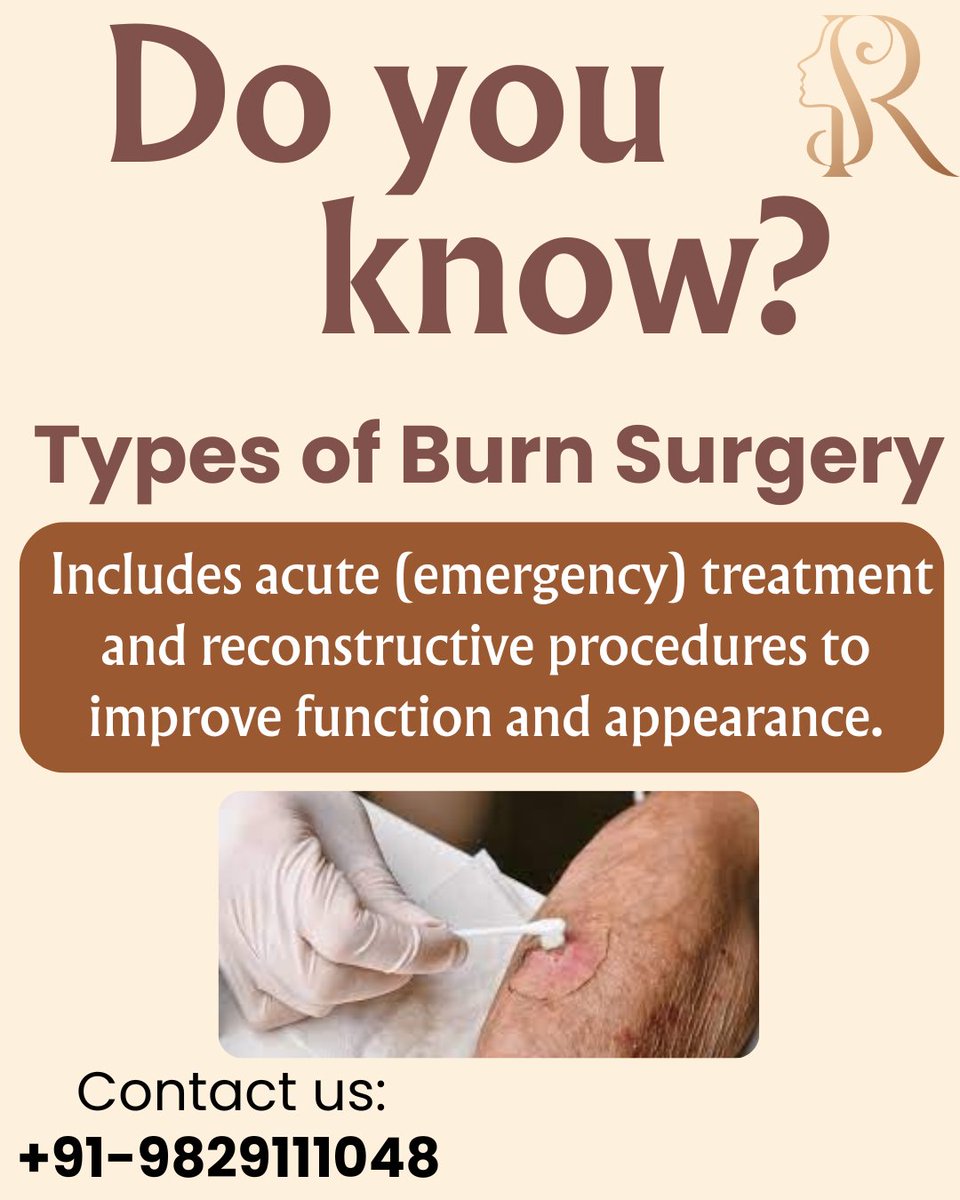 rasaaesthetic's tweet image. Burn injuries require more than first aid. From emergency care to reconstructive surgery, expert treatment can restore both function and appearance. Don’t delay healing—start today. 💪
📞 +91-9829111048
🌐 drmongaplasticsurgeon.com
#BurnSurgery #ReconstructiveCare