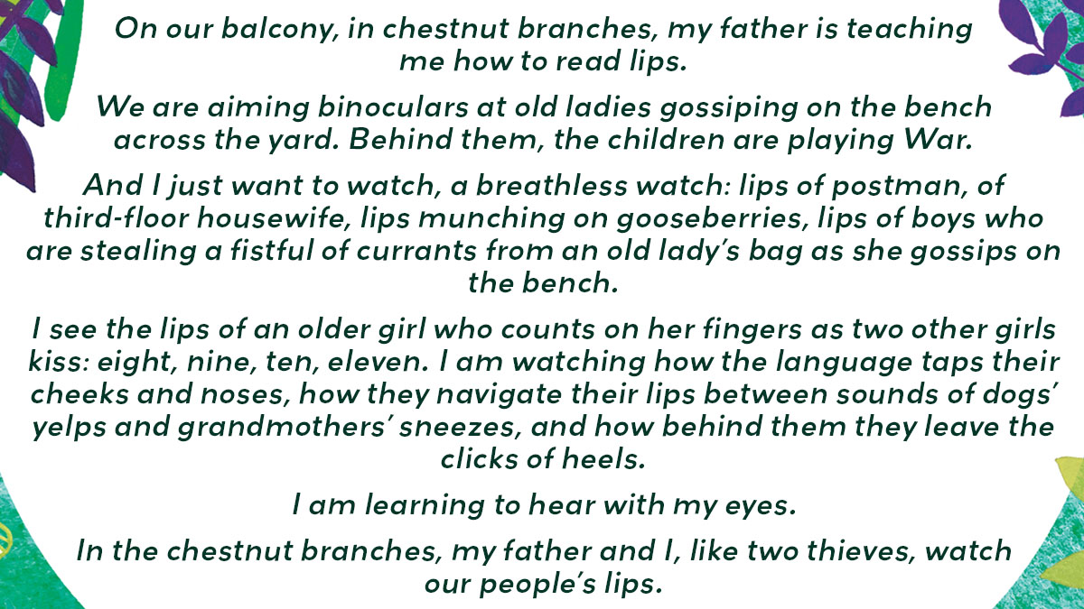 'I am learning to hear with my eyes.'

Happy Deaf Awareness week!⭐️

This year, we are celebrating with an incredible extract from Ilya Kaminsky's Owning It chapter, 'Lip-reading in Odesa'!

Owning It is Out Now!